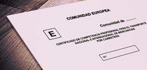 Certifikat för yrkeskompetens för transport Spanien exempel